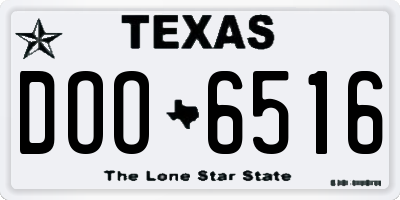 TX license plate DOO6516