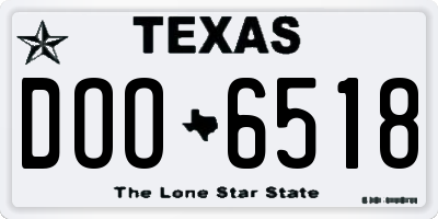 TX license plate DOO6518