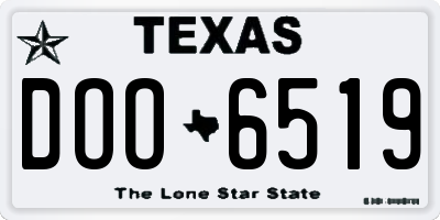 TX license plate DOO6519