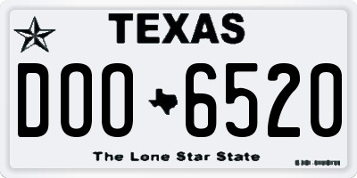 TX license plate DOO6520