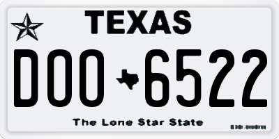 TX license plate DOO6522