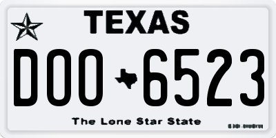 TX license plate DOO6523