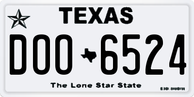 TX license plate DOO6524