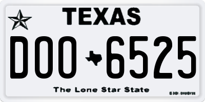 TX license plate DOO6525