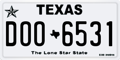 TX license plate DOO6531