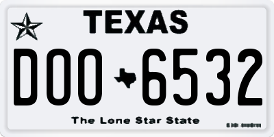 TX license plate DOO6532