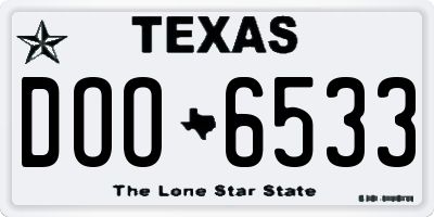 TX license plate DOO6533