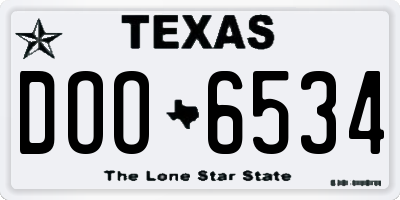 TX license plate DOO6534