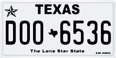 TX license plate DOO6536