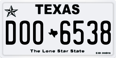 TX license plate DOO6538