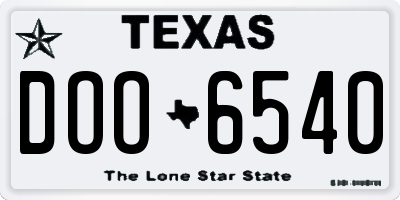 TX license plate DOO6540