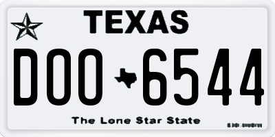 TX license plate DOO6544