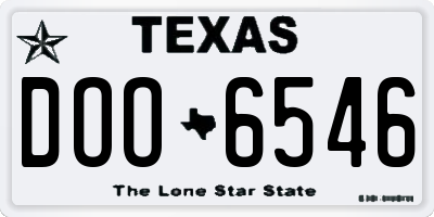 TX license plate DOO6546