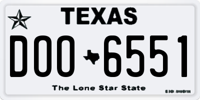 TX license plate DOO6551