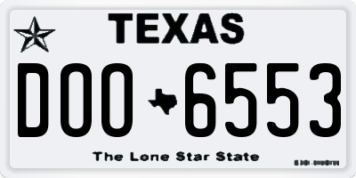 TX license plate DOO6553