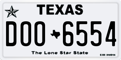TX license plate DOO6554