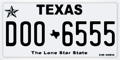TX license plate DOO6555