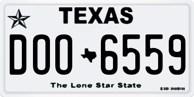 TX license plate DOO6559