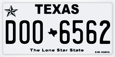 TX license plate DOO6562