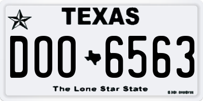 TX license plate DOO6563
