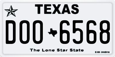TX license plate DOO6568