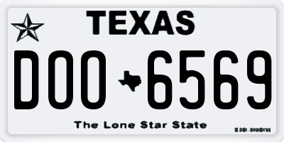 TX license plate DOO6569