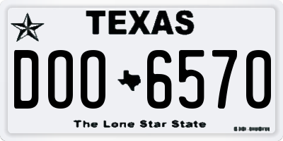 TX license plate DOO6570