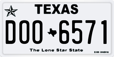 TX license plate DOO6571
