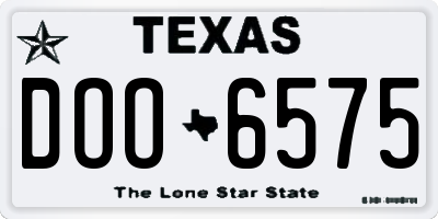 TX license plate DOO6575