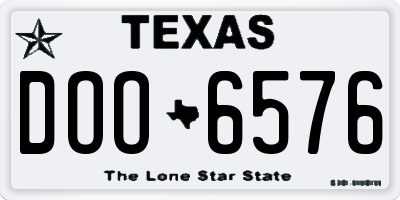TX license plate DOO6576