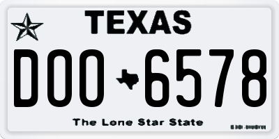 TX license plate DOO6578