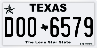 TX license plate DOO6579