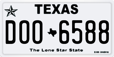TX license plate DOO6588