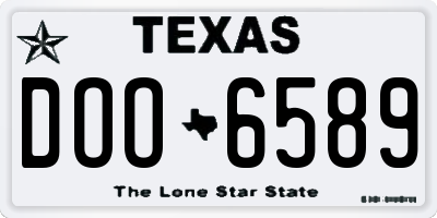 TX license plate DOO6589