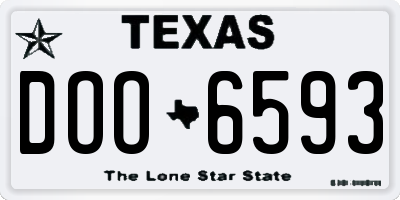TX license plate DOO6593