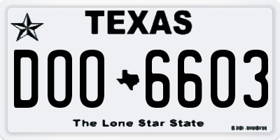 TX license plate DOO6603