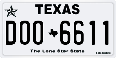 TX license plate DOO6611