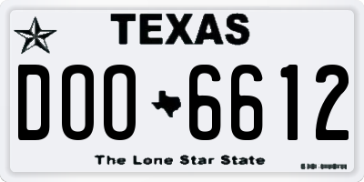 TX license plate DOO6612