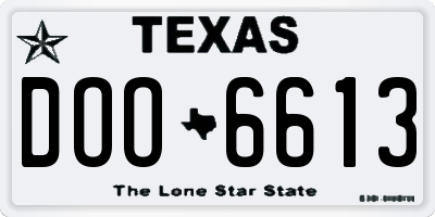TX license plate DOO6613