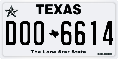 TX license plate DOO6614