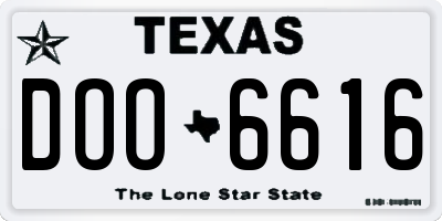 TX license plate DOO6616