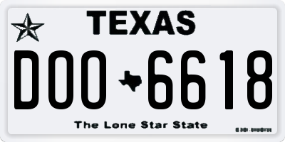 TX license plate DOO6618