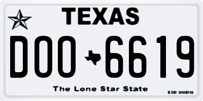 TX license plate DOO6619