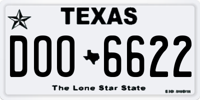 TX license plate DOO6622