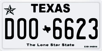 TX license plate DOO6623