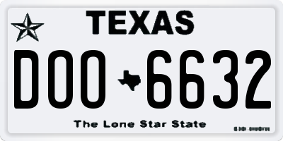 TX license plate DOO6632