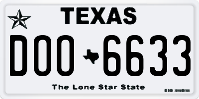 TX license plate DOO6633