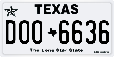 TX license plate DOO6636