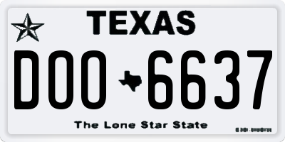 TX license plate DOO6637
