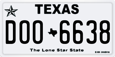 TX license plate DOO6638